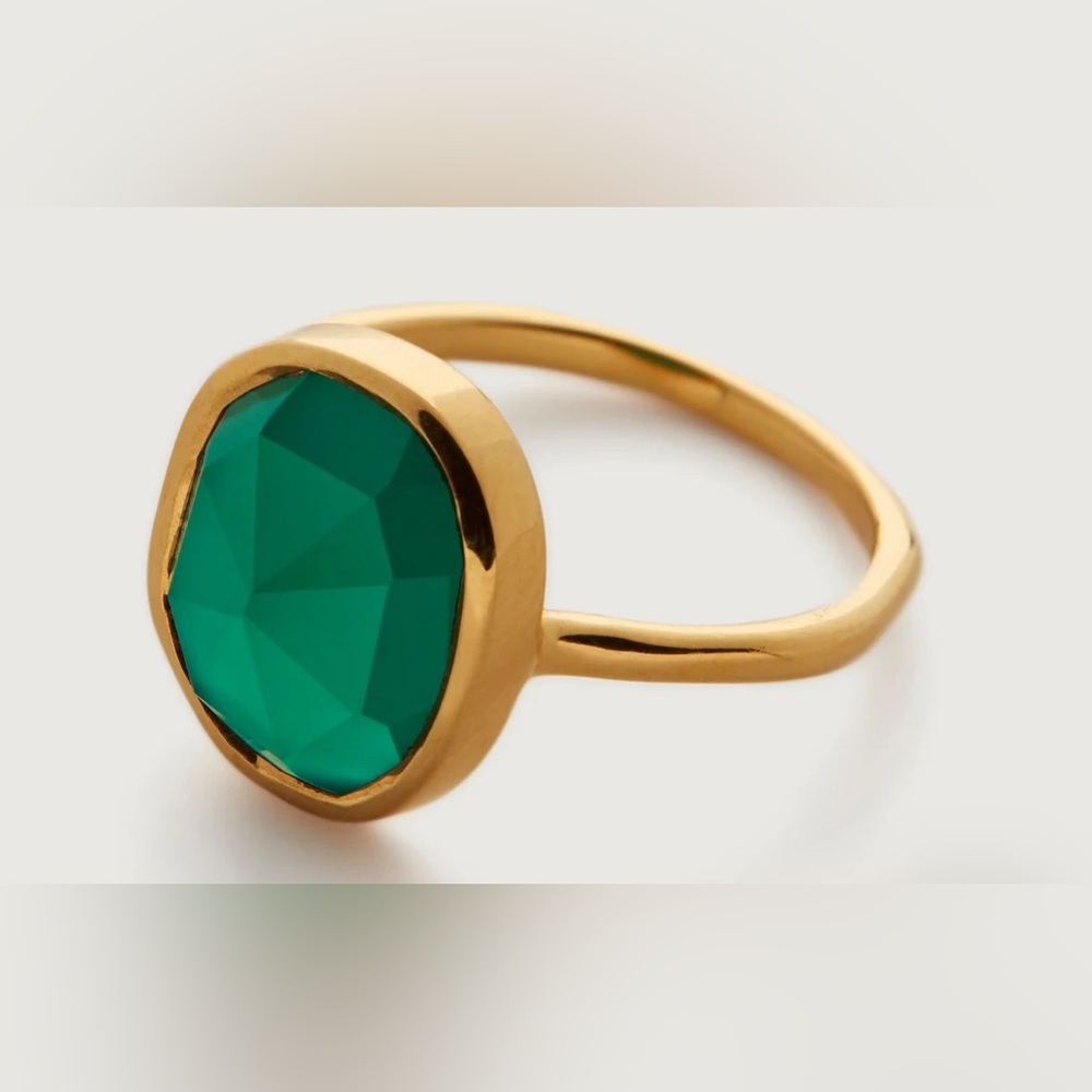 MONICA VINADER Gold Ring with Green Gemstone